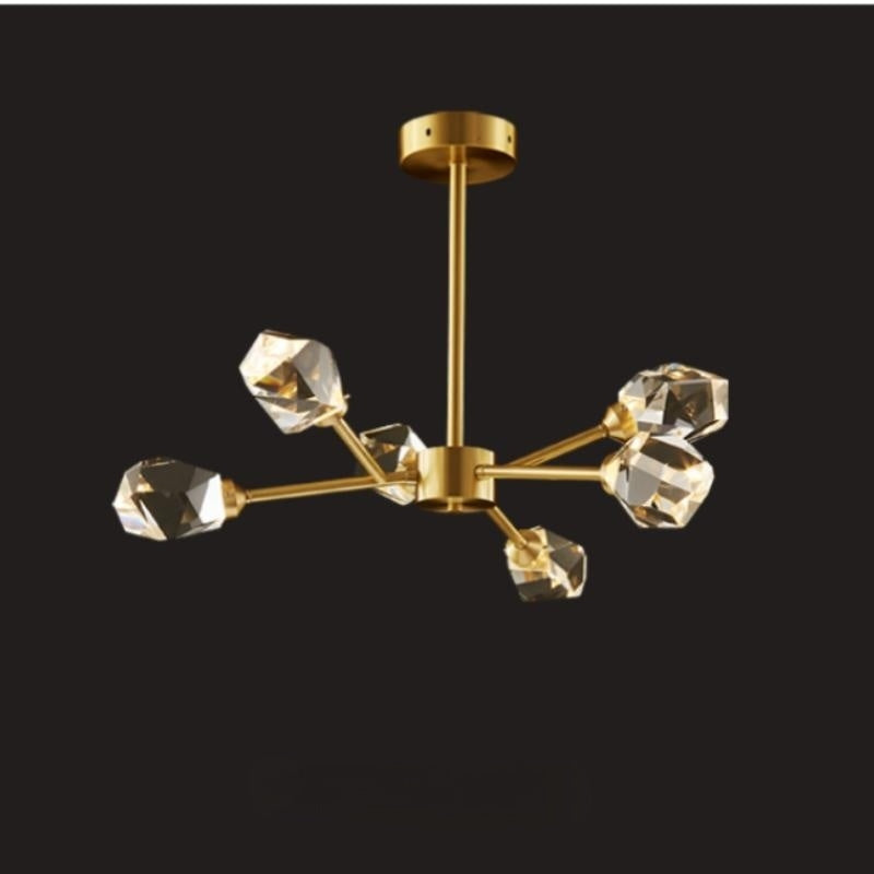 Kristy Vintage Vintage LED Kronleuchter Sputnik Gold Wohn/Schlafzimmer Kristall