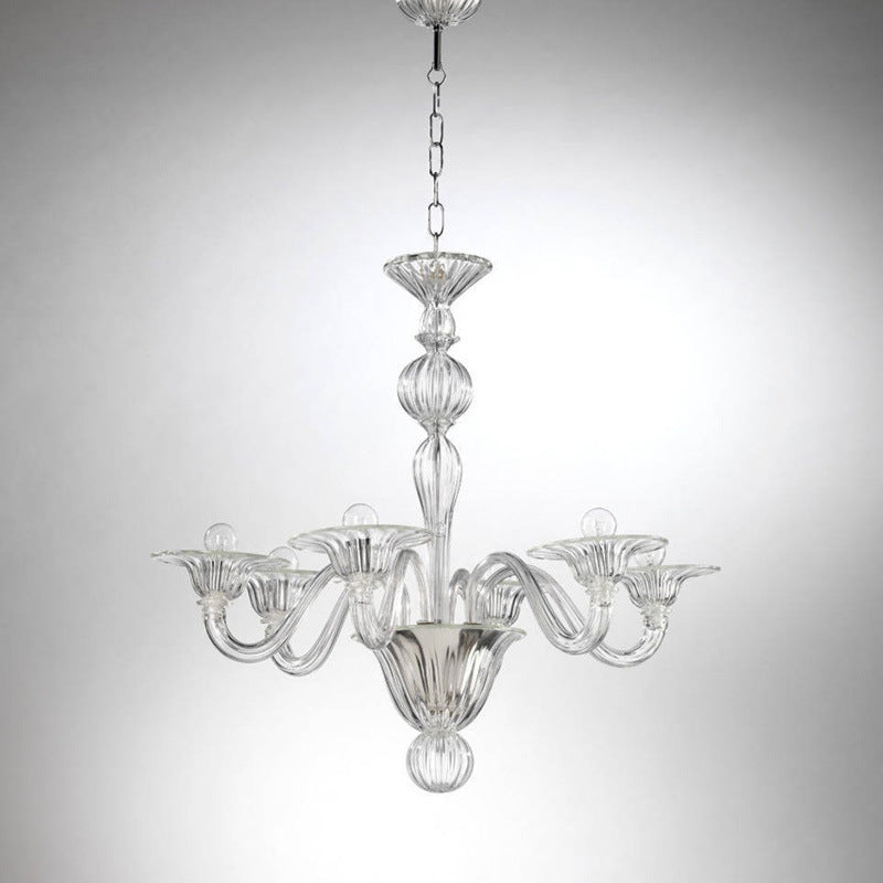 Silva Retro Kronleuchter Metall Glas Wohnzimmer Schlafzimme