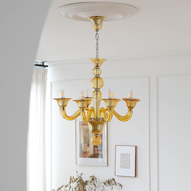 Silva Retro Kronleuchter Metall Glas Wohnzimmer Schlafzimme