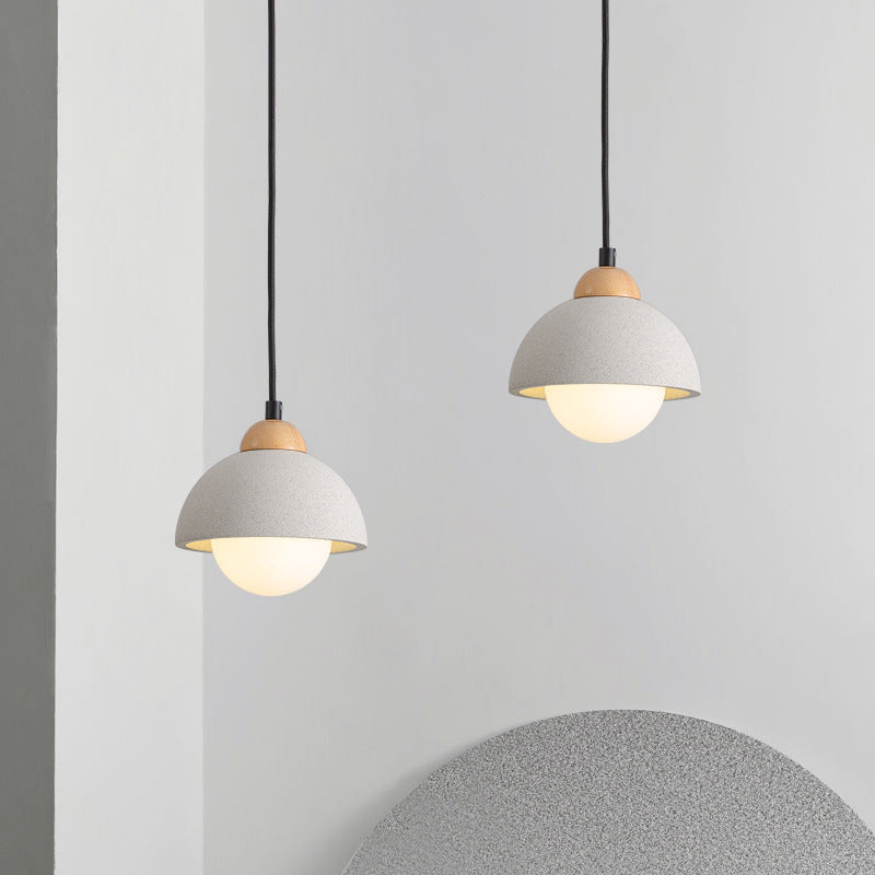 Muto Modern LED Pendelleuchte Weiß Holz Glas Schlafzimmer