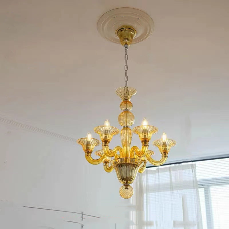 Silva Retro Kronleuchter Metall Glas Wohnzimmer Schlafzimme
