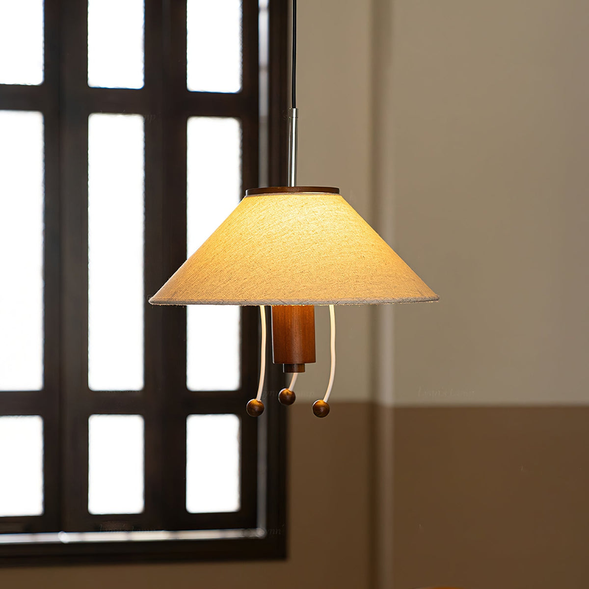Zathee Pendelleuchte aus Holz und Stoff im nordischen Stil Classic Art