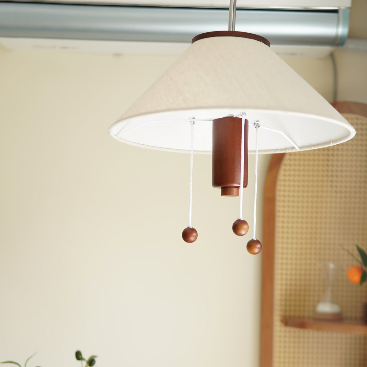 Zathee Pendelleuchte aus Holz und Stoff im nordischen Stil Classic Art
