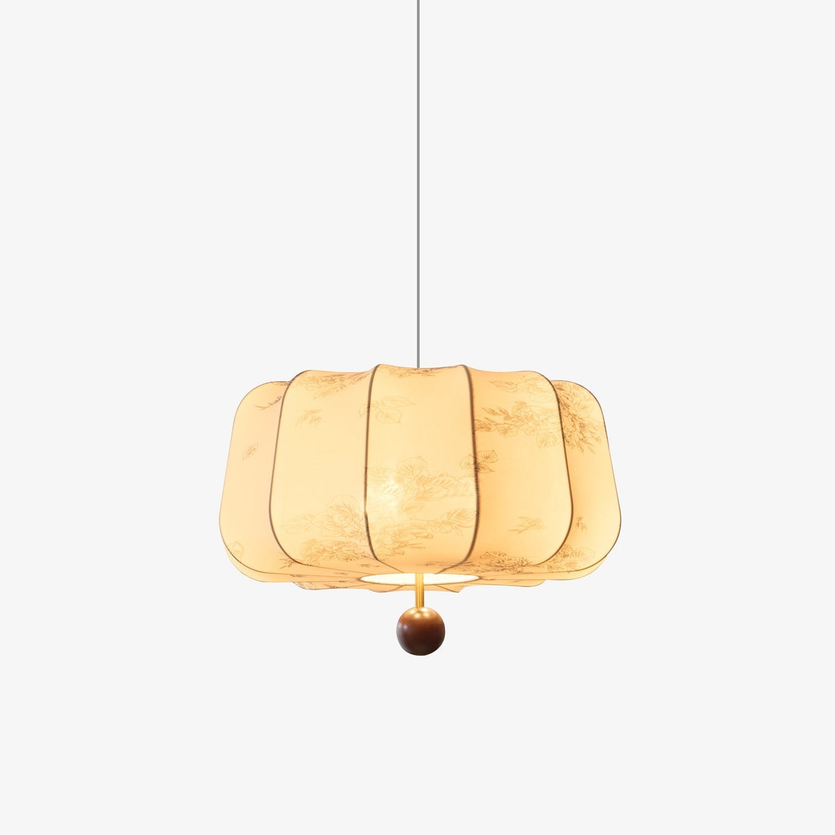 Sylaeria Pendelleuchte aus Holz und Stoff