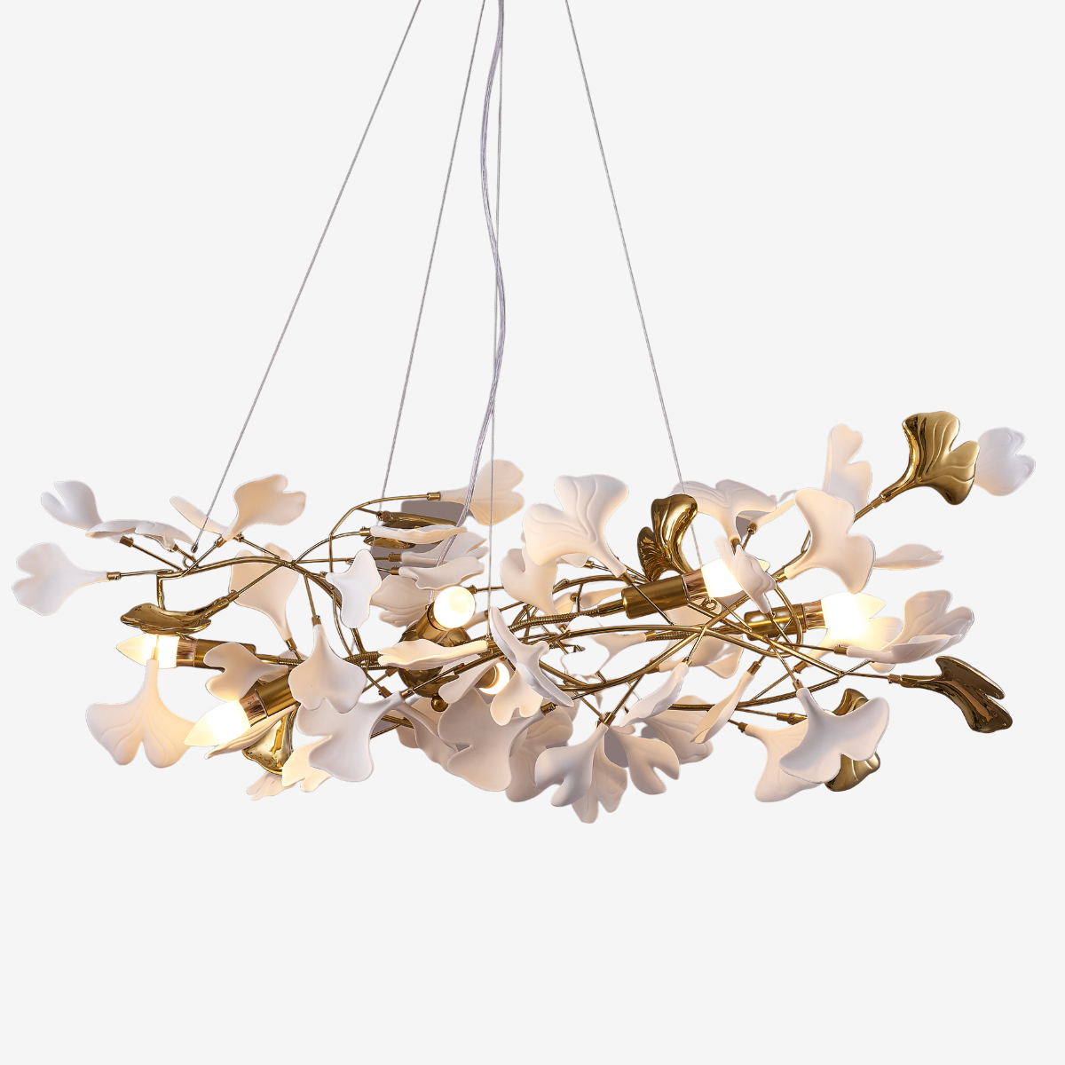 Olivia Art Deco Modern KronleuchterMetall, Weiß/Rosa