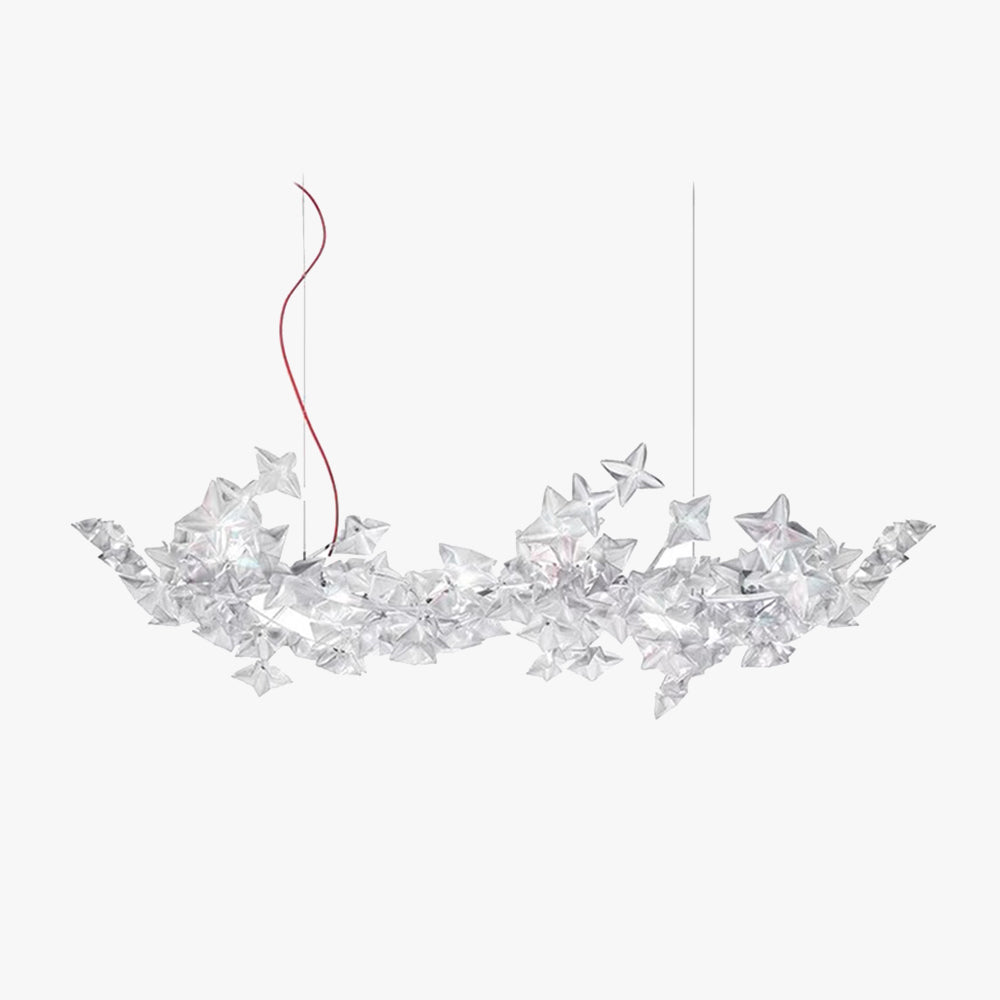 Olivia Luxury Star Acryl Pendelleuchte, Wohnzimmer, Silber