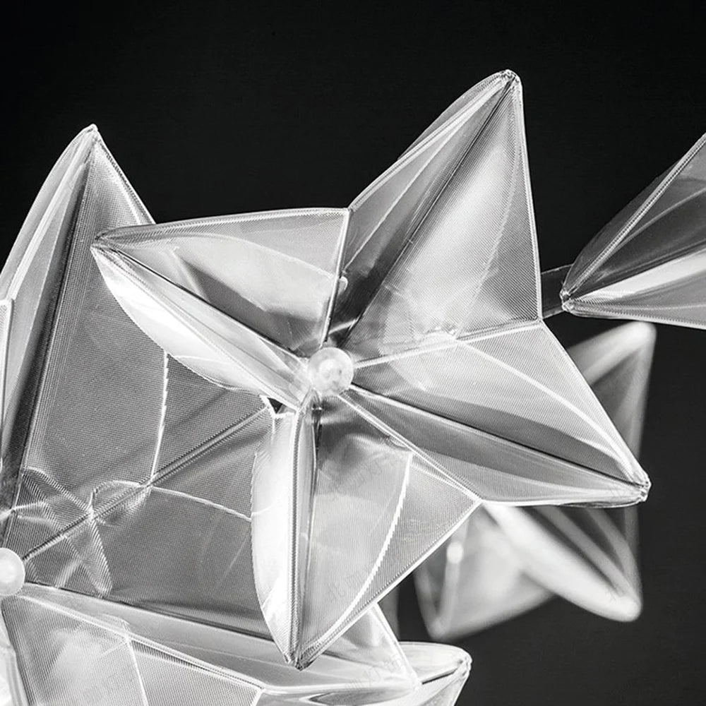 Olivia Luxury Star Acryl Pendelleuchte, Wohnzimmer, Silber