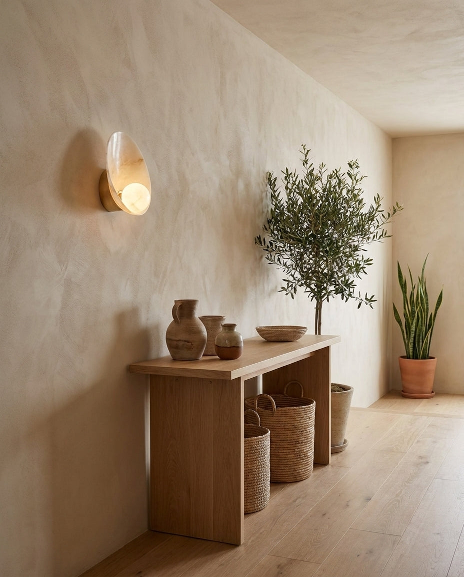 Quillstone Alabaster-Wandleuchte