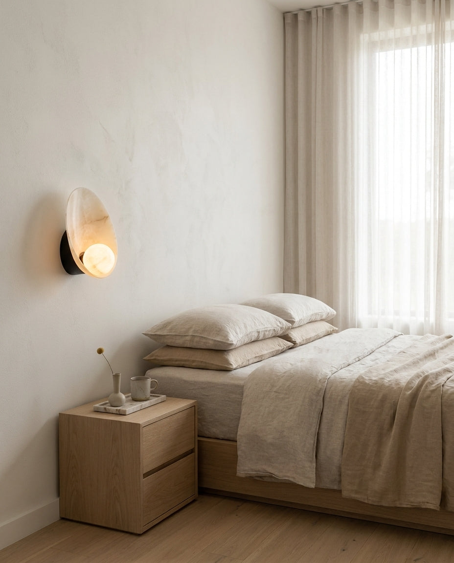 Quillstone Alabaster-Wandleuchte