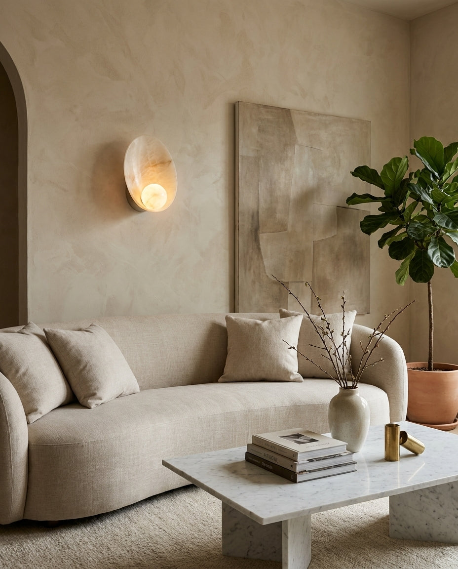 Quillstone Alabaster-Wandleuchte