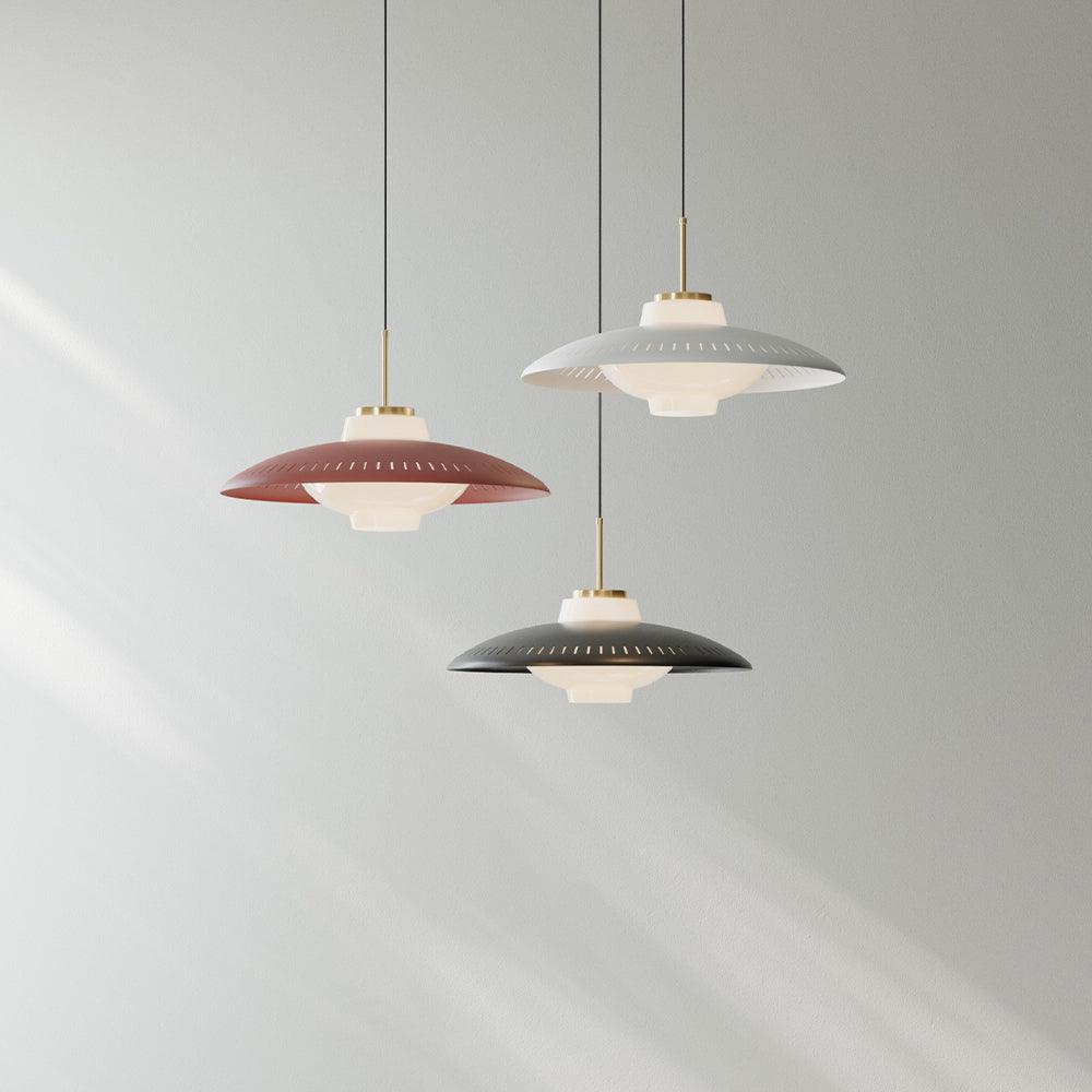 Evelo Pendelleuchte Opal Glas breiter Lampenschirm Klassisch