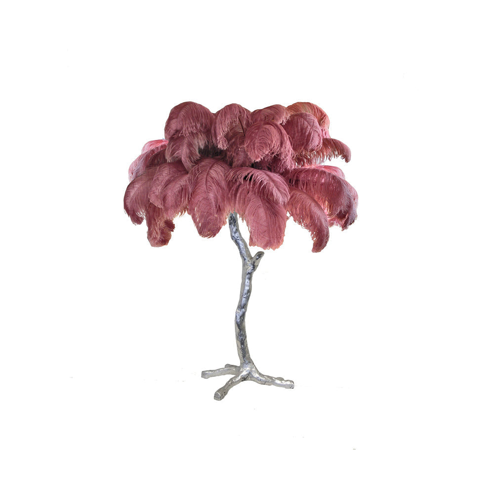 Ostrich Tischlampe aus Federn