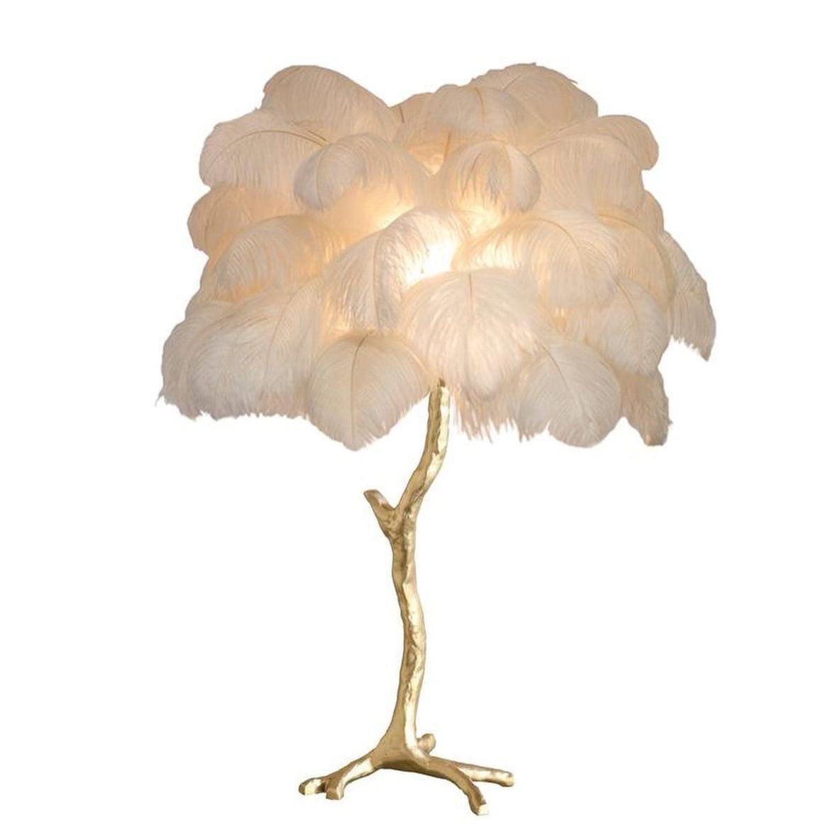 Ostrich Tischlampe aus Federn