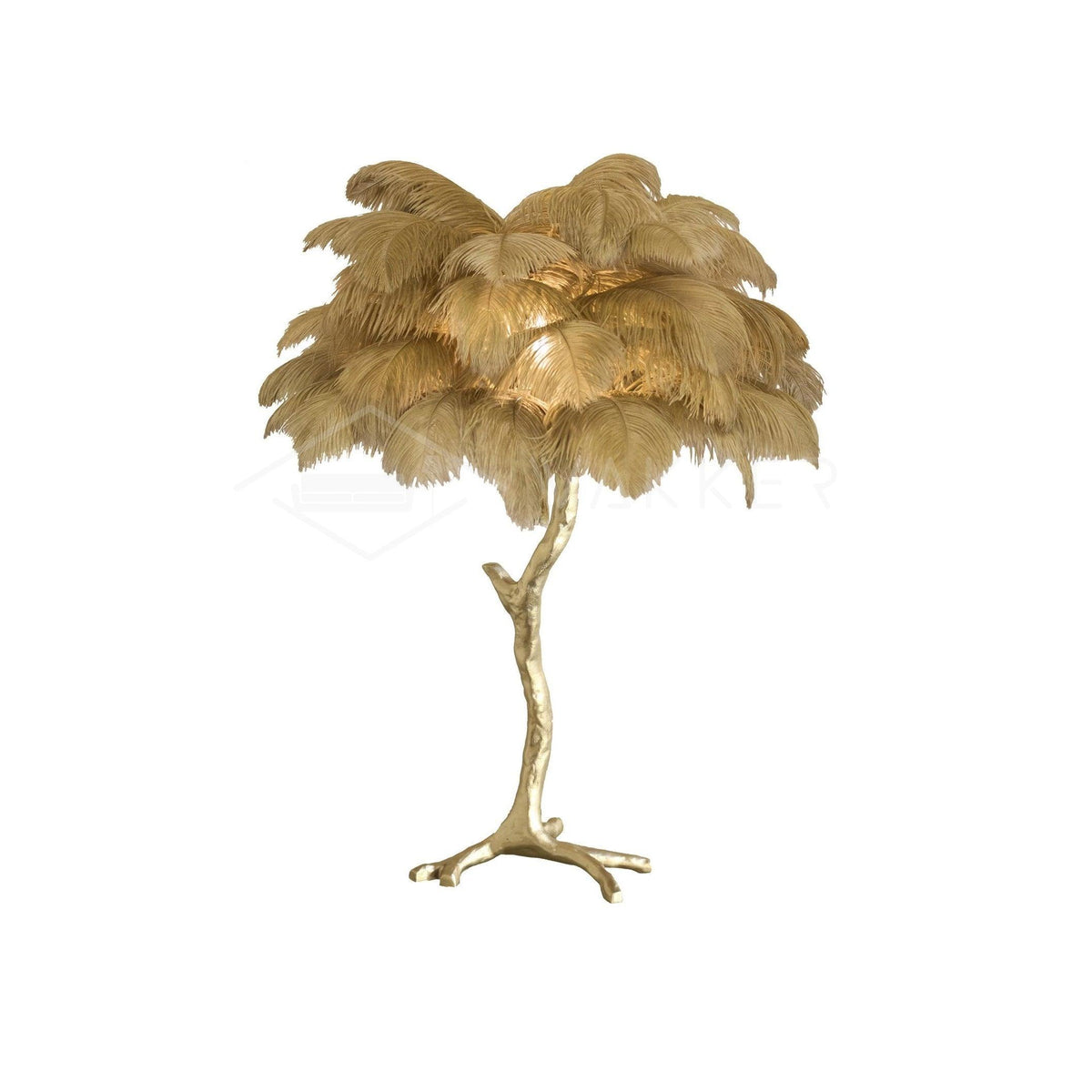 Ostrich Tischlampe aus Federn