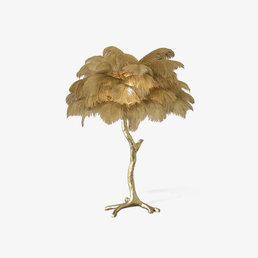 Ostrich Tischlampe aus Federn