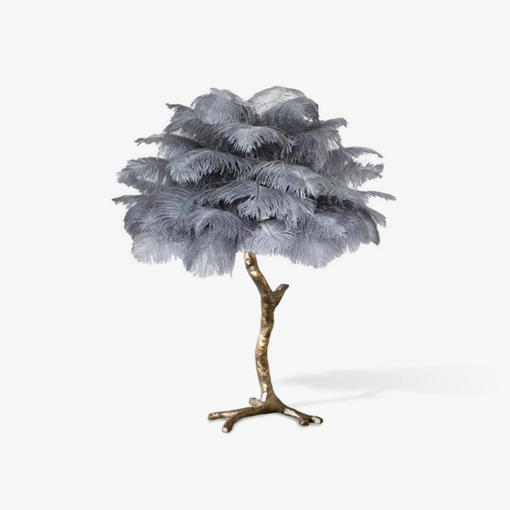 Ostrich Tischlampe aus Federn