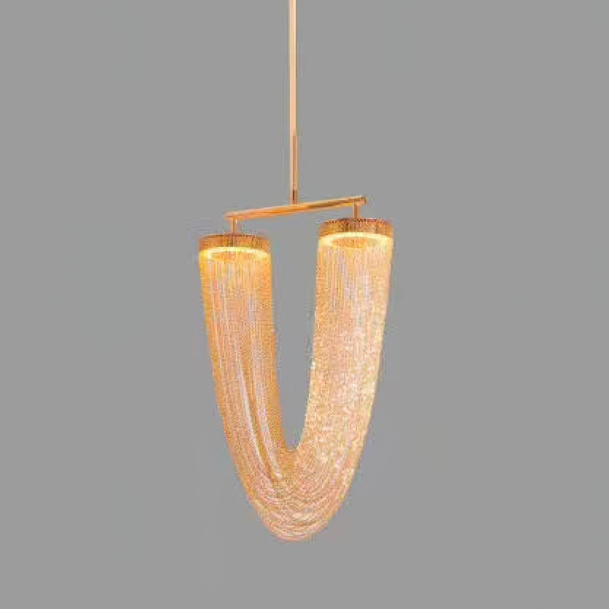 Apsht Pendelleuchte aus Kupferkette skulptural modern
