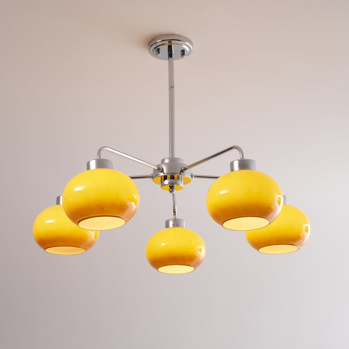 Liorenira Kronleuchter Glas Chrom Geometrisch Retro