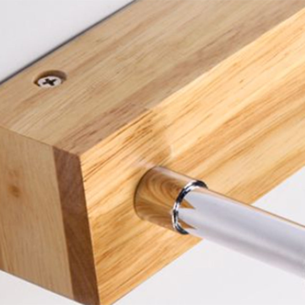 Muto Klassik Wandleuchte, Metall/Holz, Spiegel, Badezimmer