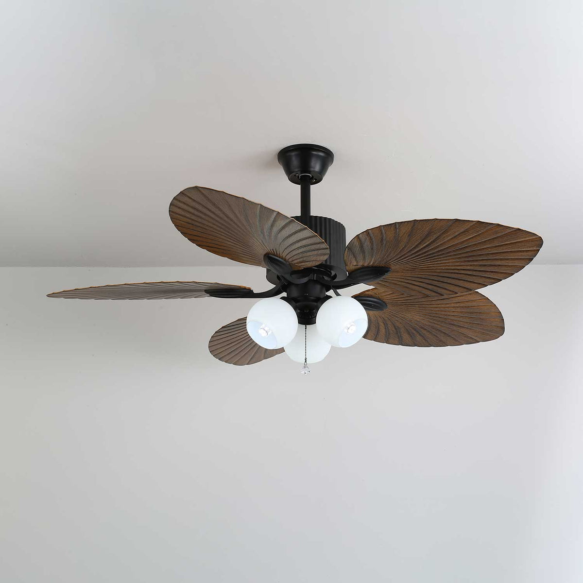 Avinionis Palm Whisper Vintage Holz Deckenventilator mit Beleuchtung