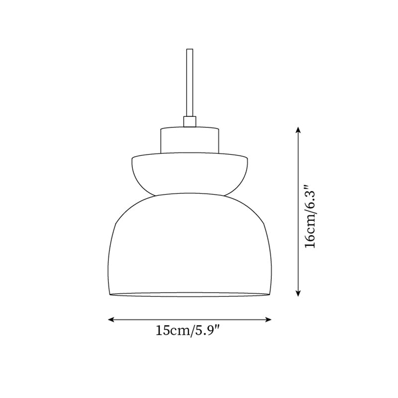 Norenx Travertine Dome Glas Pendelleuchte