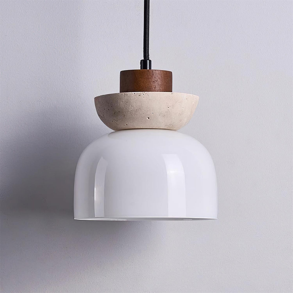 Norenx Travertine Dome Glas Pendelleuchte
