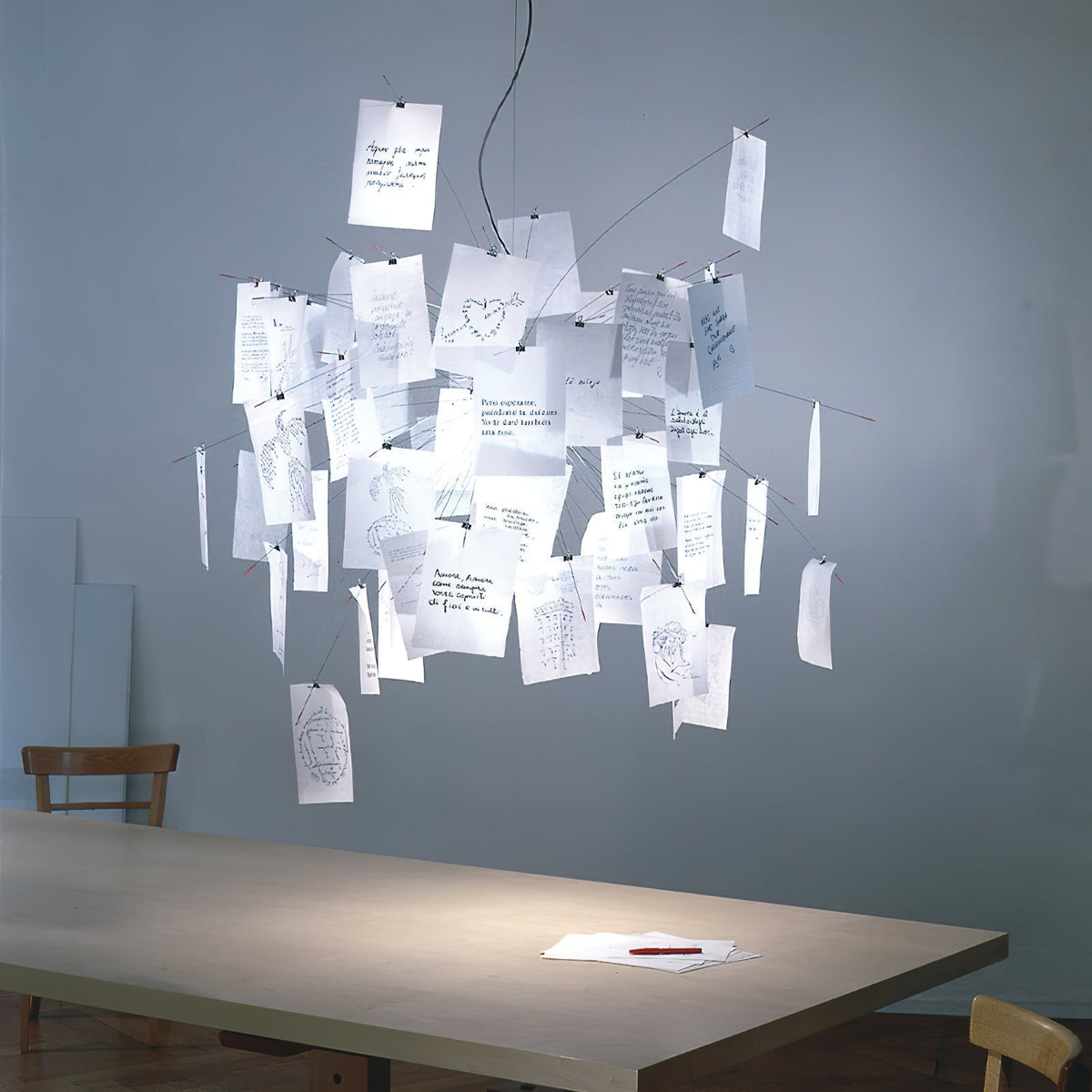Lunerira Kronleuchter aus Papier – zeitgenössisches Design für das Wohnzimmer