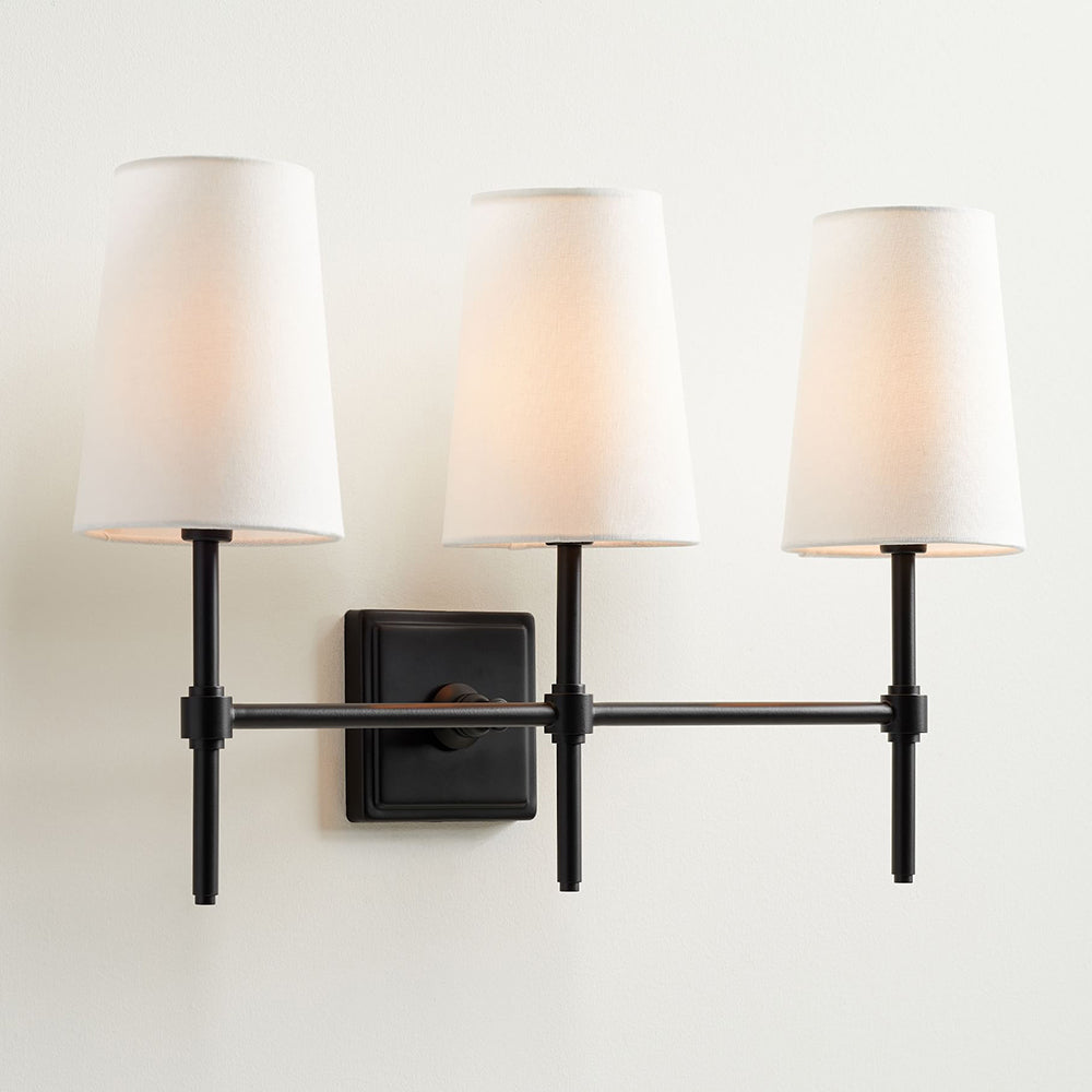 Vicarara Vintage Industrial Messing-Stoff-Wandleuchte