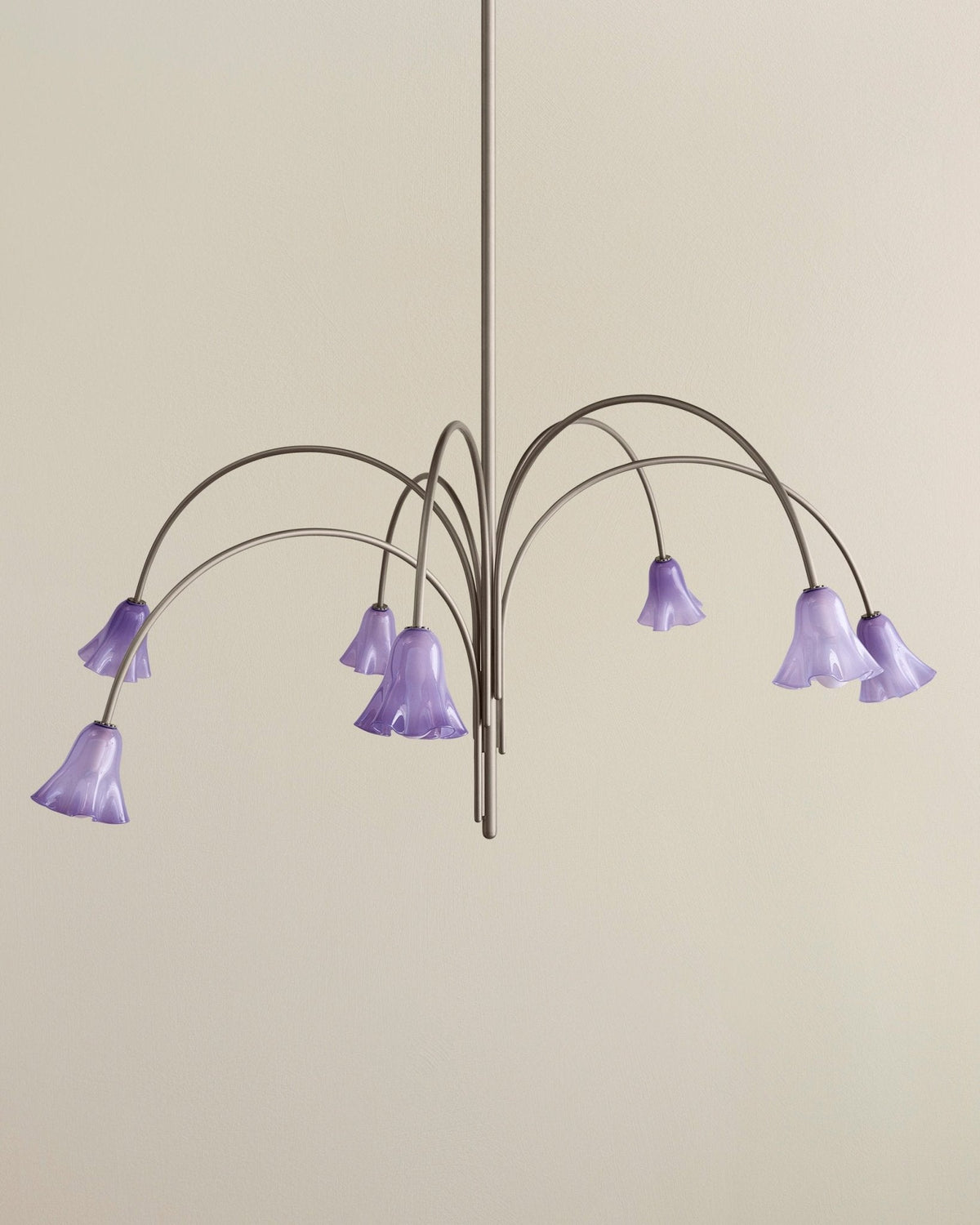 Lioreriel Kronleuchter Blossom Petal aus Glas mit geschwungenen Armen