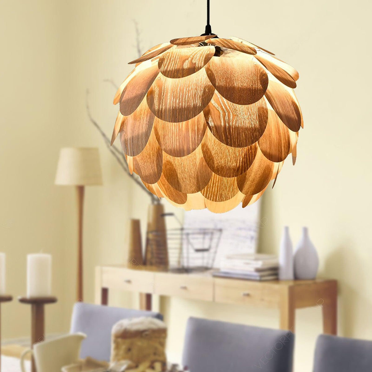 Wlara moderne Pendelleuchte aus Holz