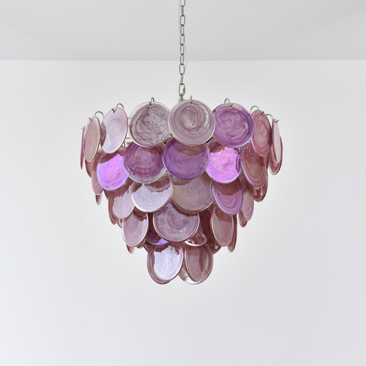 Ault Kronleuchter Pink Murano Disc Layered zeitgenössisch