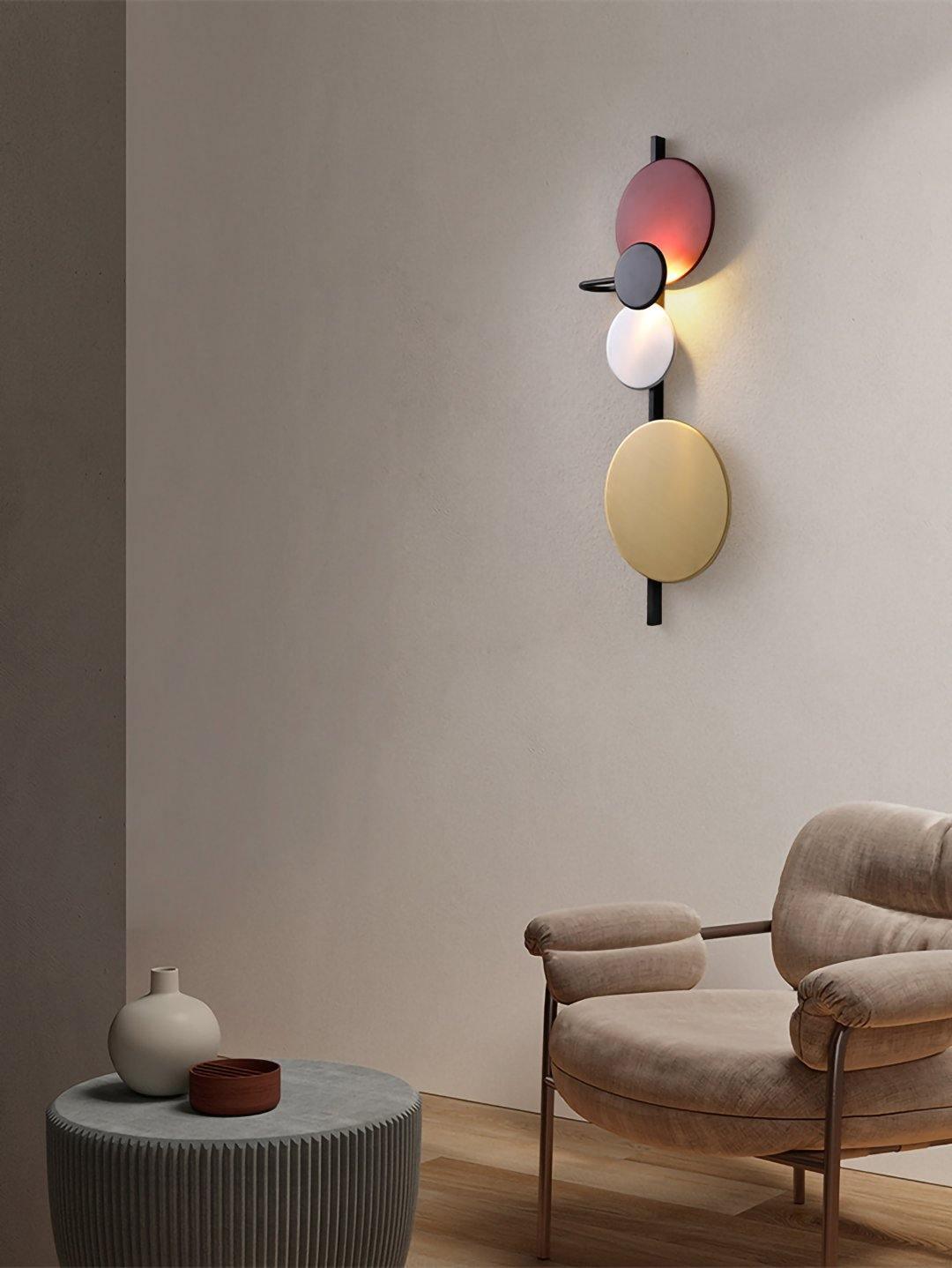 Mirq Wandleuchte mit magnetischen Scheiben Kunstvoll