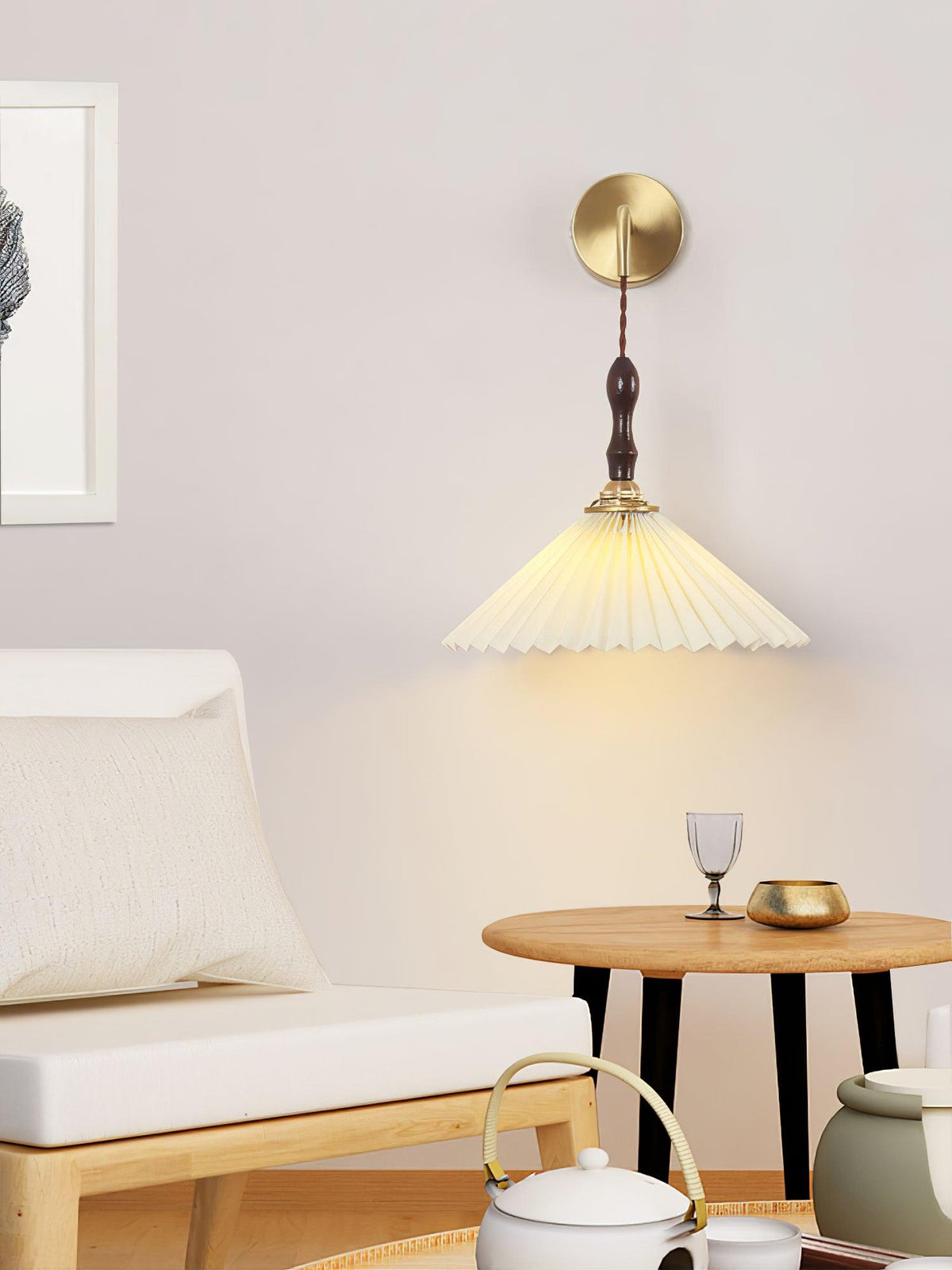 Mordan Premium Eleganz gefaltete Walnuss-Wandleuchte