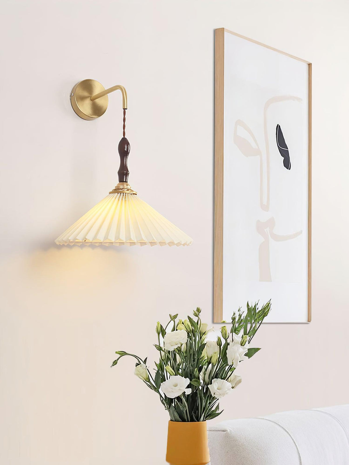 Mordan Premium Eleganz gefaltete Walnuss-Wandleuchte
