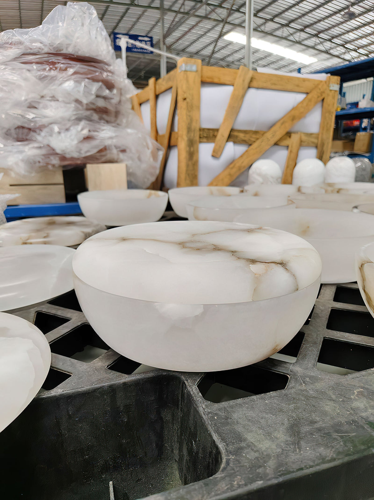 Pomelo Tass Marmor Candlestick Ornaments in Kieselsteinform