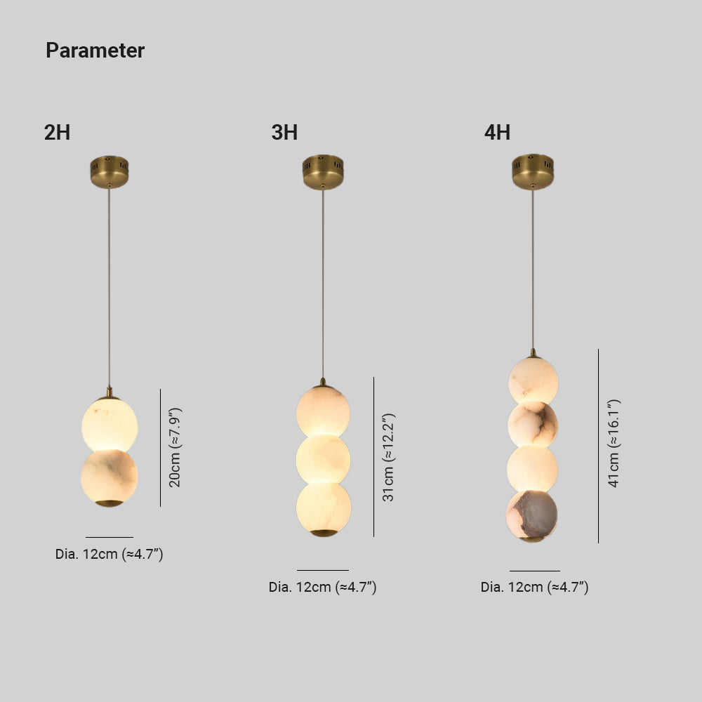 Ritta Alabaster Pendant Light Head 2 /3/4