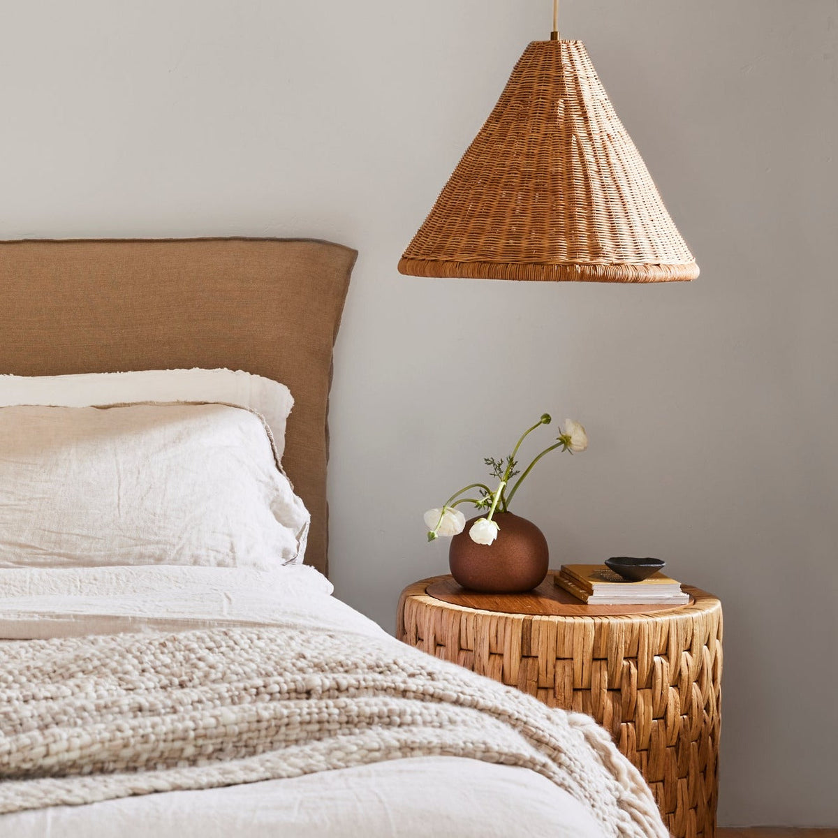 Kasbah Rattan konische Pendelleuchte