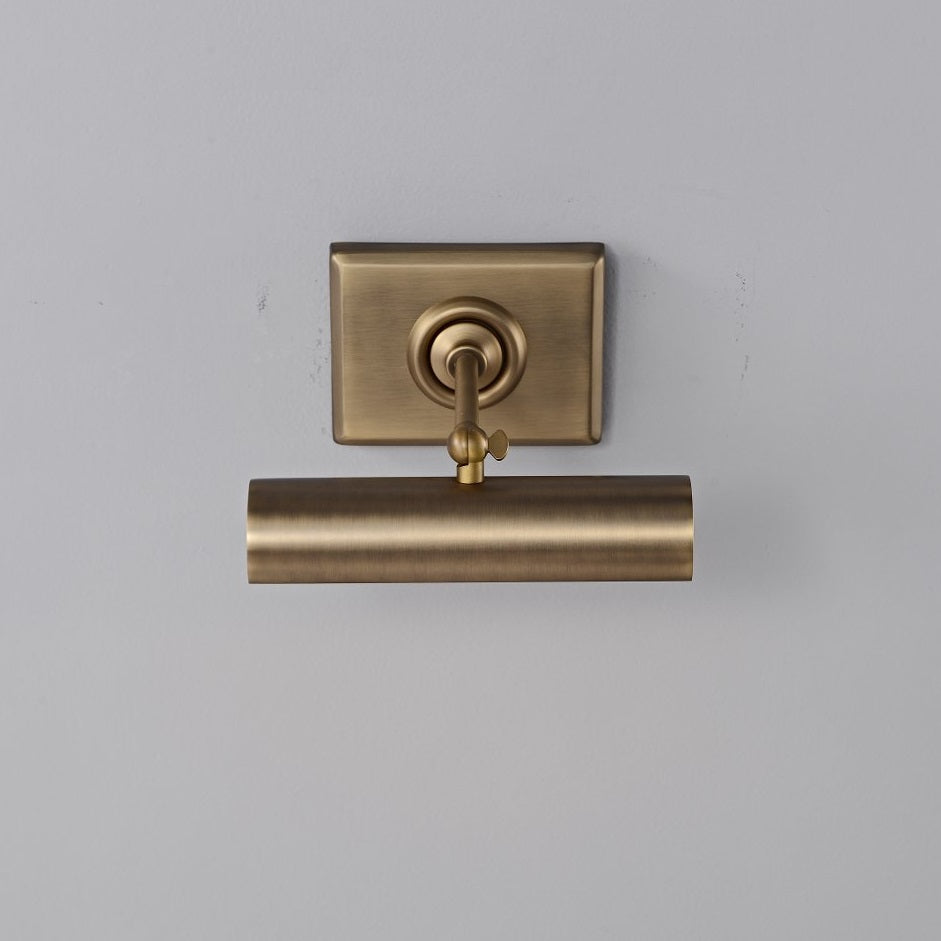 Marquessia Wandleuchte mit verstellbarem Rohr und quadratischem Rückenteil aus Antik-Bronze