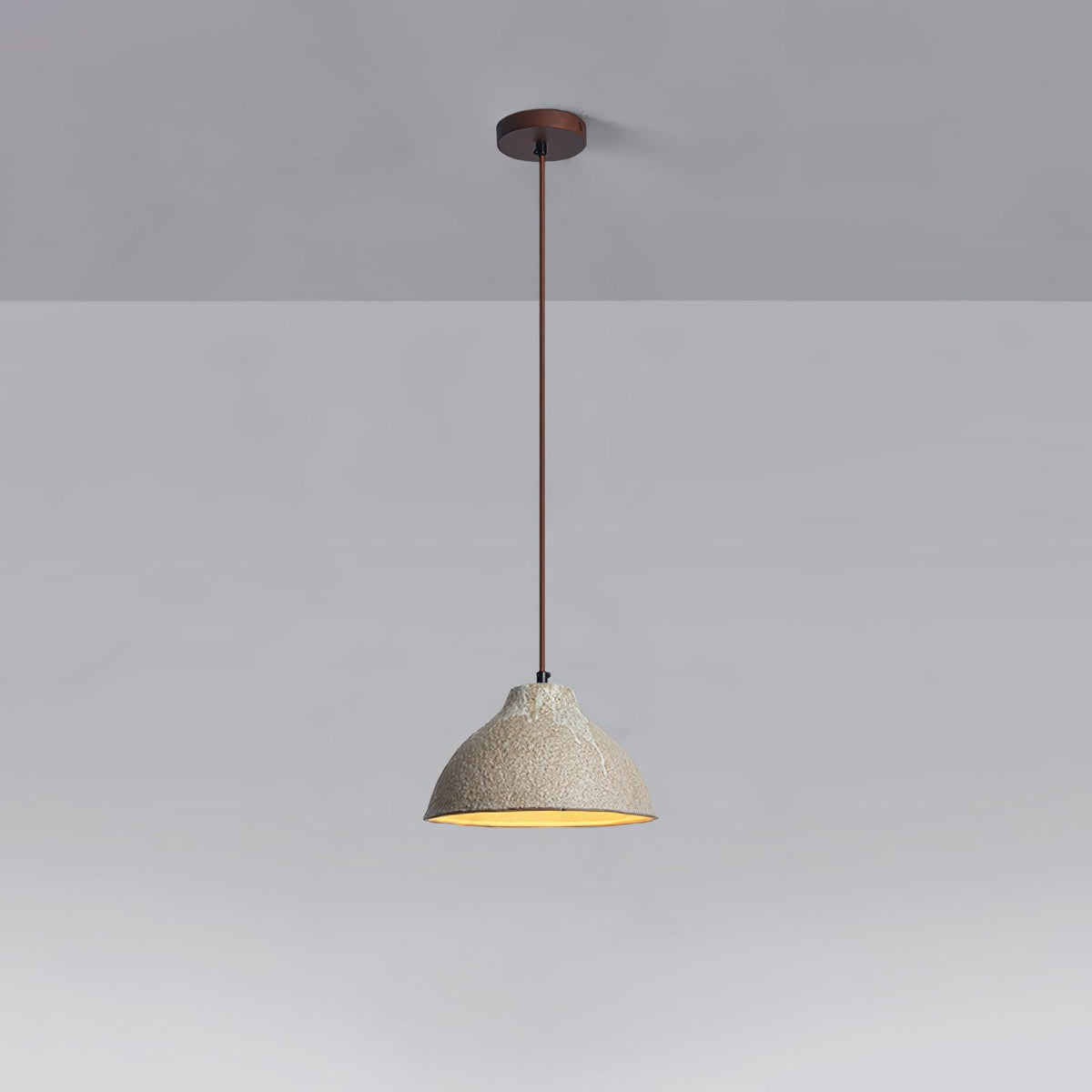 Aldaia Retro Pendelleuchte aus Keramik und Holz