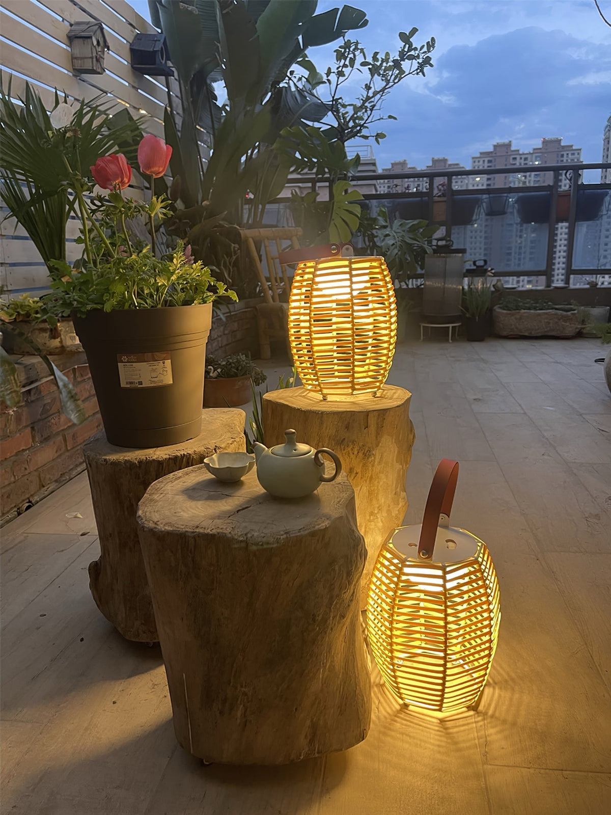 Olraeil Rattan Stehleuchte