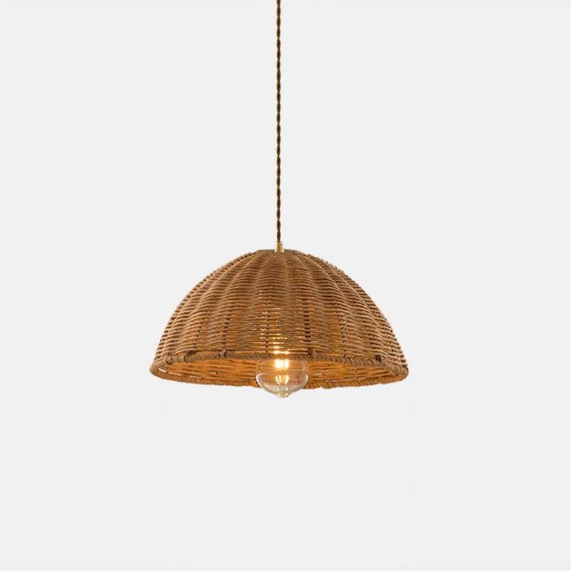 Pendelleuchte Rattan-Lampenschirm und Metallkörper Kegelform Natürlich Minimalistisch