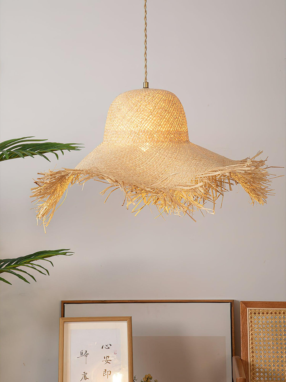 Vocan Rattan Vintage Pendelleuchte