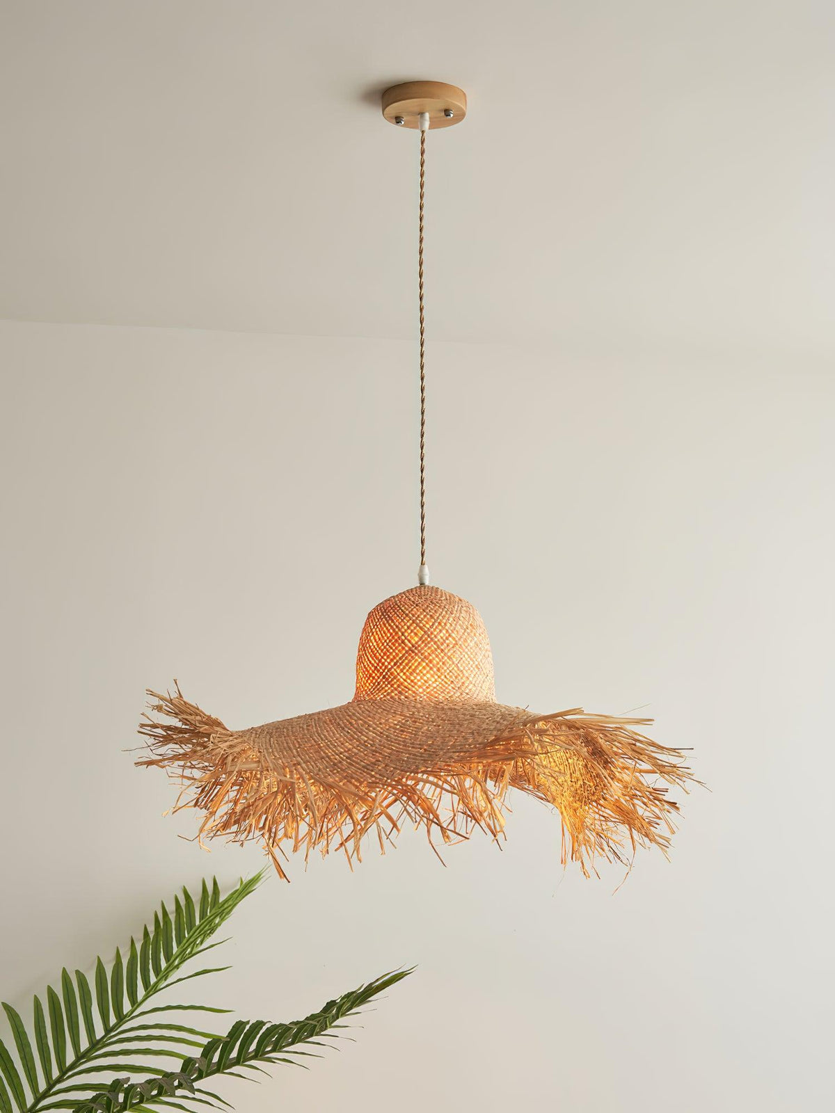 Vocan Rattan Vintage Pendelleuchte