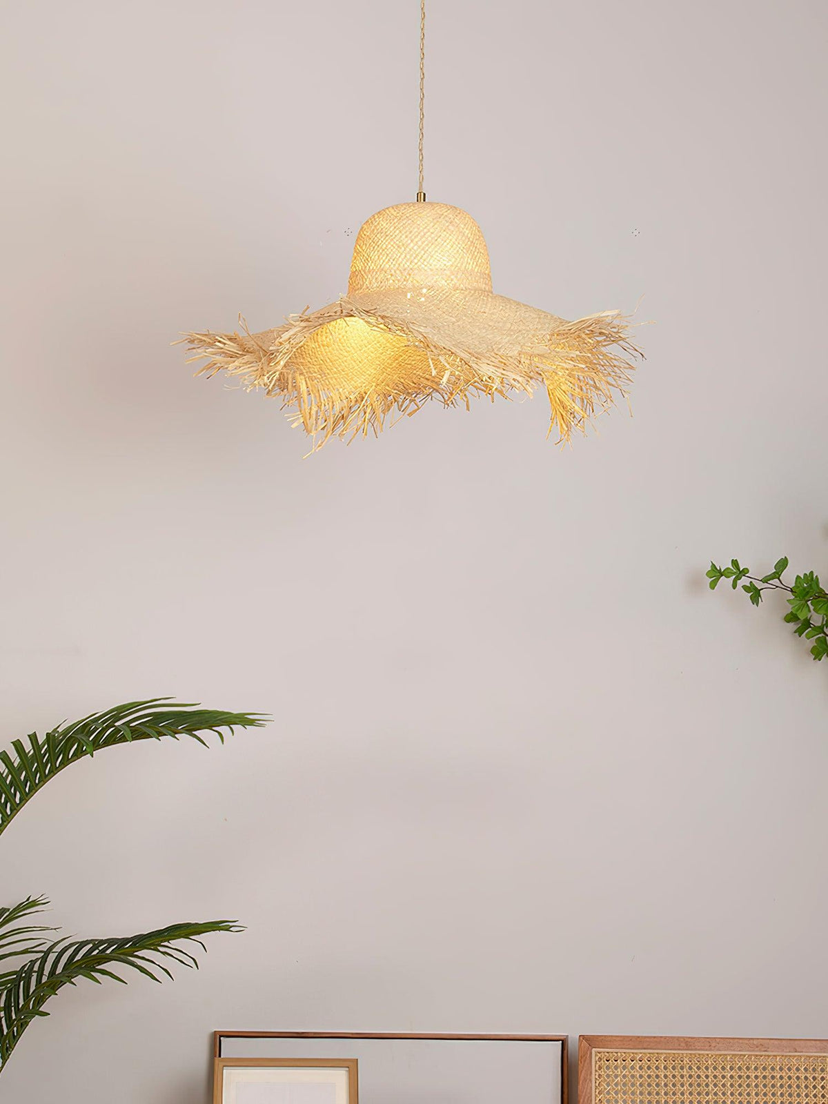 Vocan Rattan Vintage Pendelleuchte