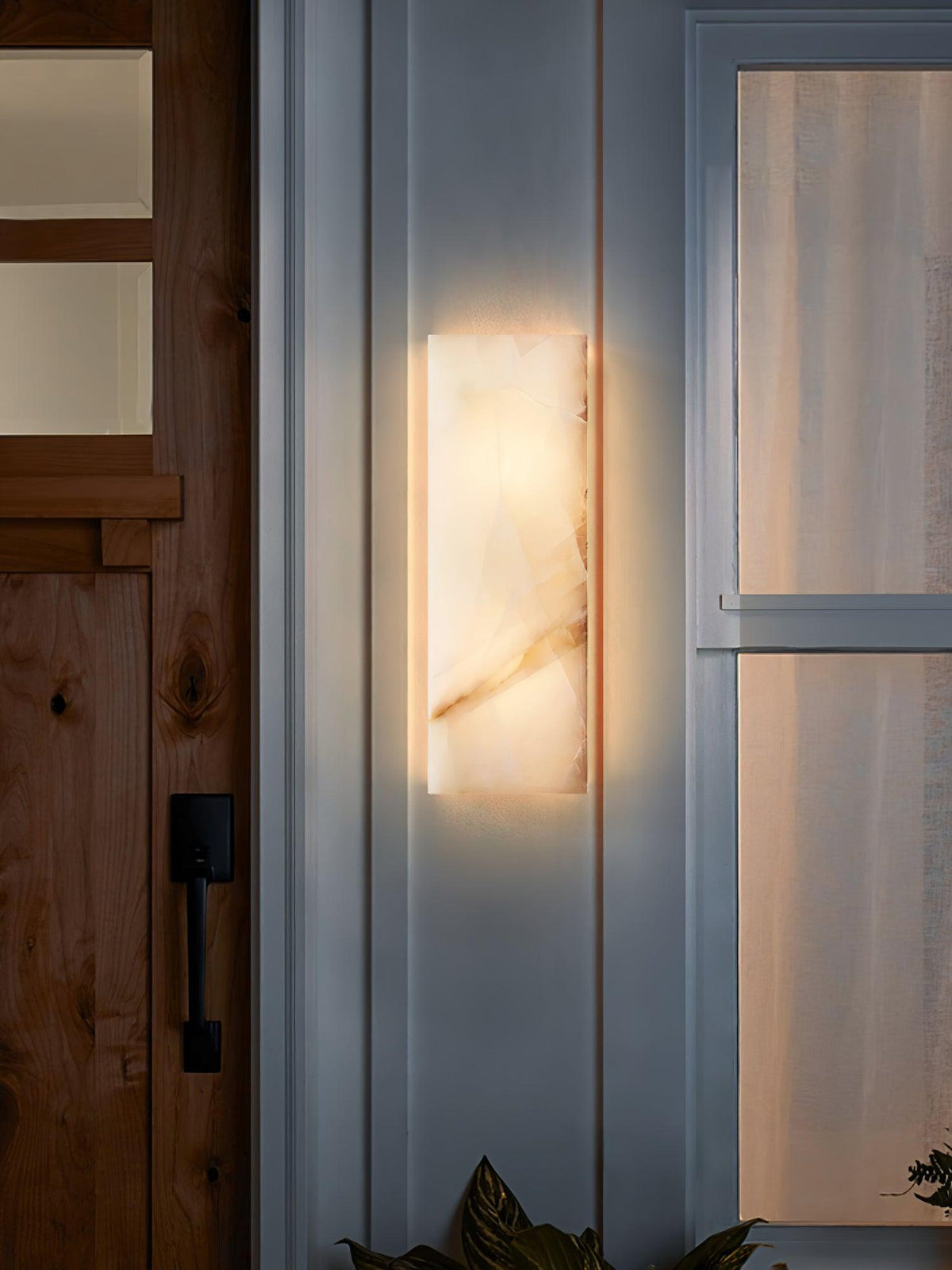 Eirivise Minimalistische Alabaster-Außenwandleuchte