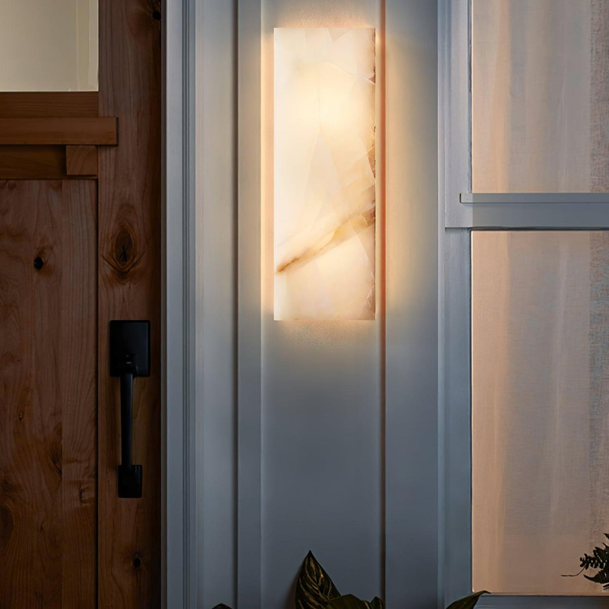 Eirivise Minimalistische Alabaster-Außenwandleuchte