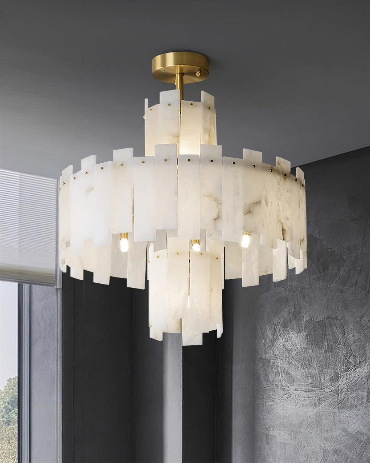Soraya Art Deco Alabaster Kronleuchter