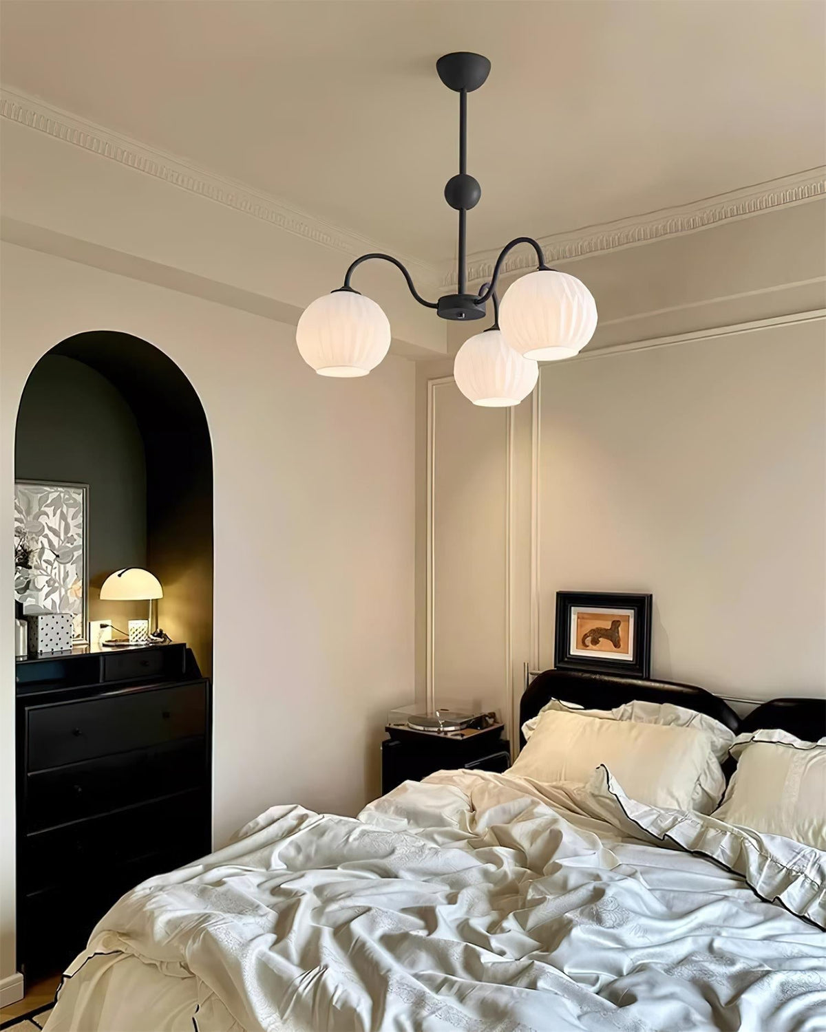 Velaaria Kronleuchter aus grünem geripptem Glas modern 8-Light