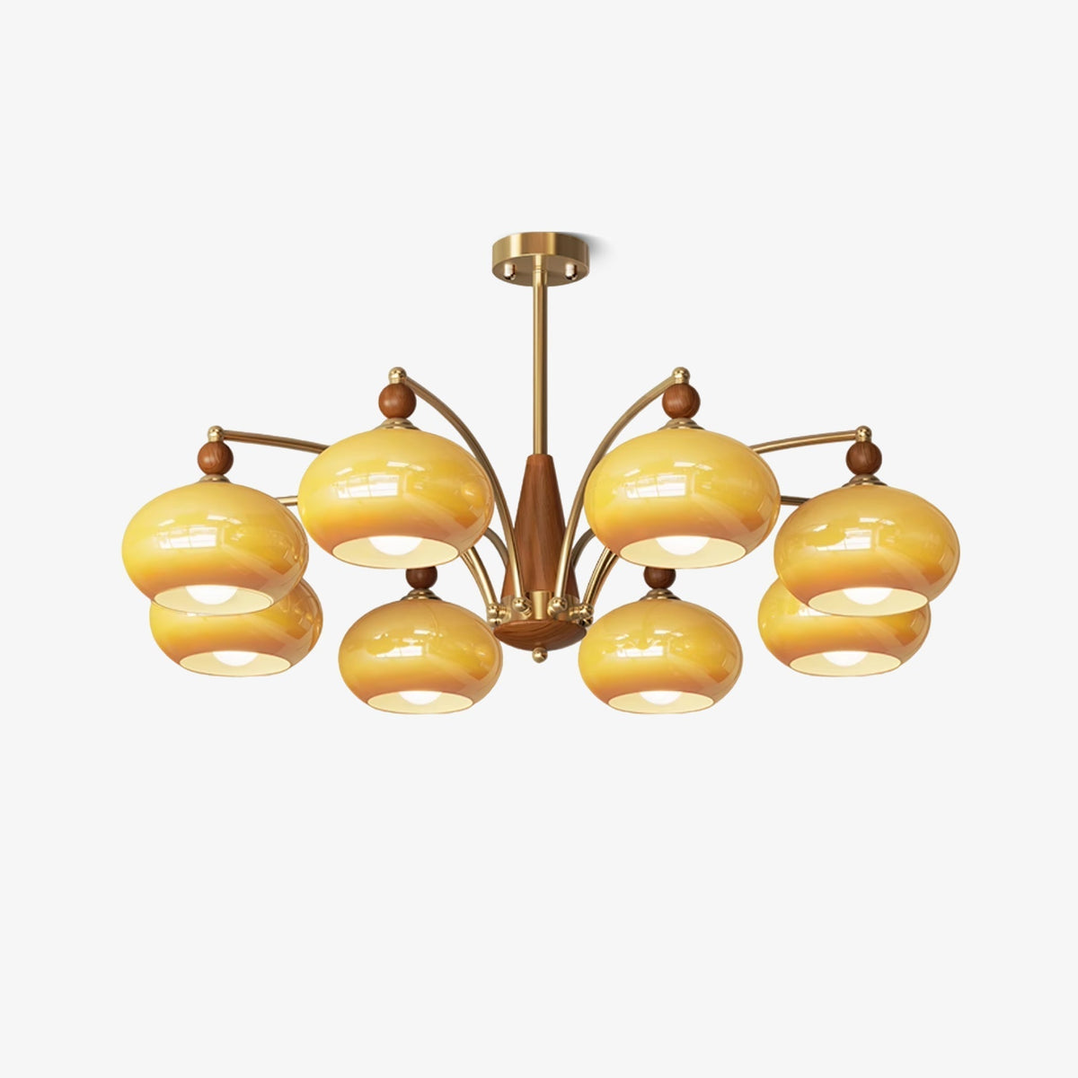 Vevely Pendelleuchte Retro Gelb Glas Messing