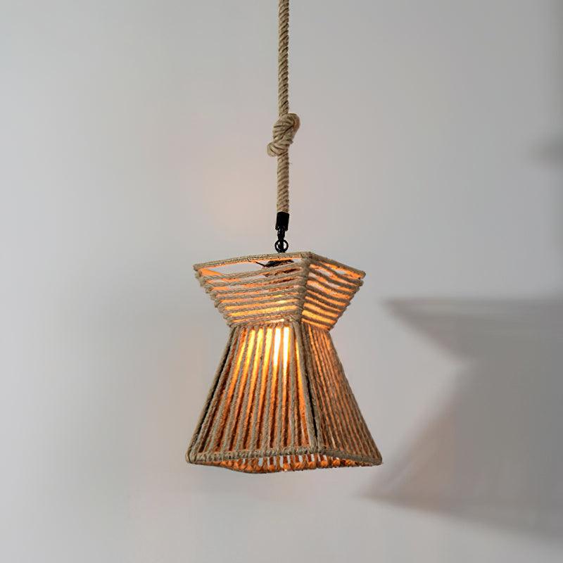 Yavmis Retro Hanfseil exquisite Pendelleuchte
